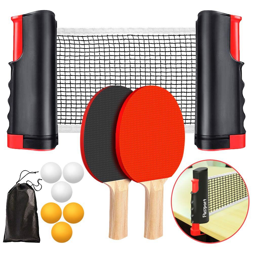 Table Tennis Barrier - Intrekbaar pingpongnet met frame, draagtas, complete