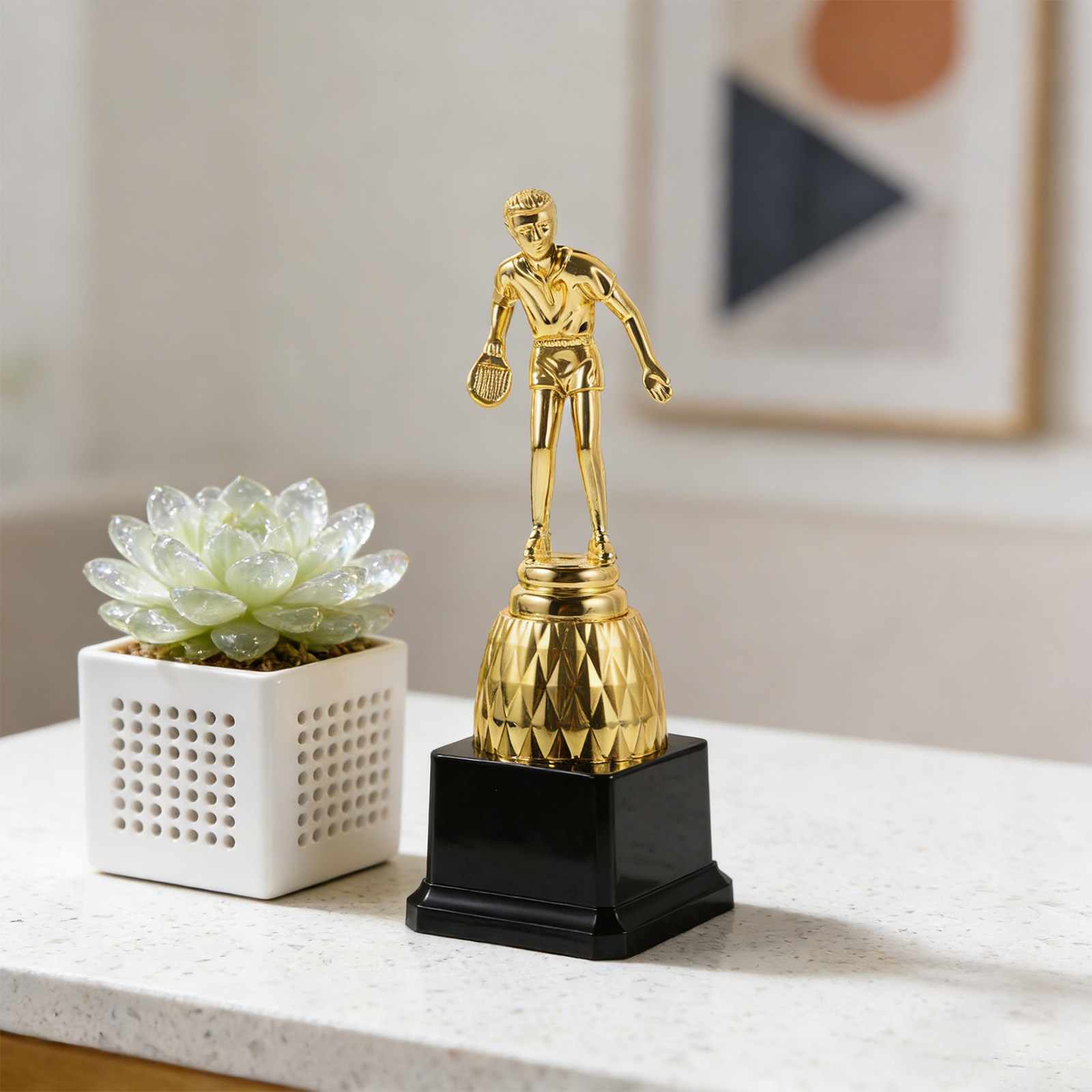 Table Tennis Championships - Ping Pong Award Trophy Plastic Gouden
