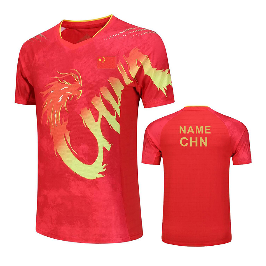 Table Tennis Championships - Aangepaste Tekst 2024 China Dragon Uniform