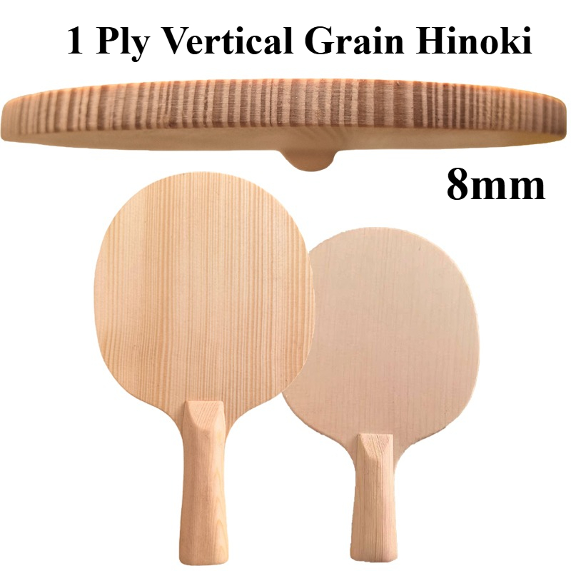 Table Tennis Paddles - 1-Ply 8mm Verticale Graan Hinoki Tafeltennis