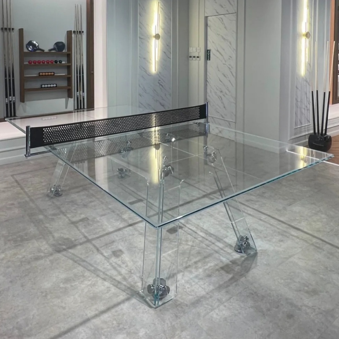 Table Tennis Or Tennis Table - Hoogwaardige meubels Luxe kristallen glazen pingpongtafel