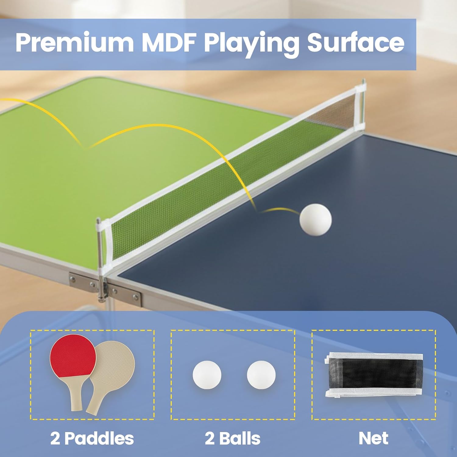 Opvouwbare pingpongtafel met n - Table Tennis Net Height recensie en prijs