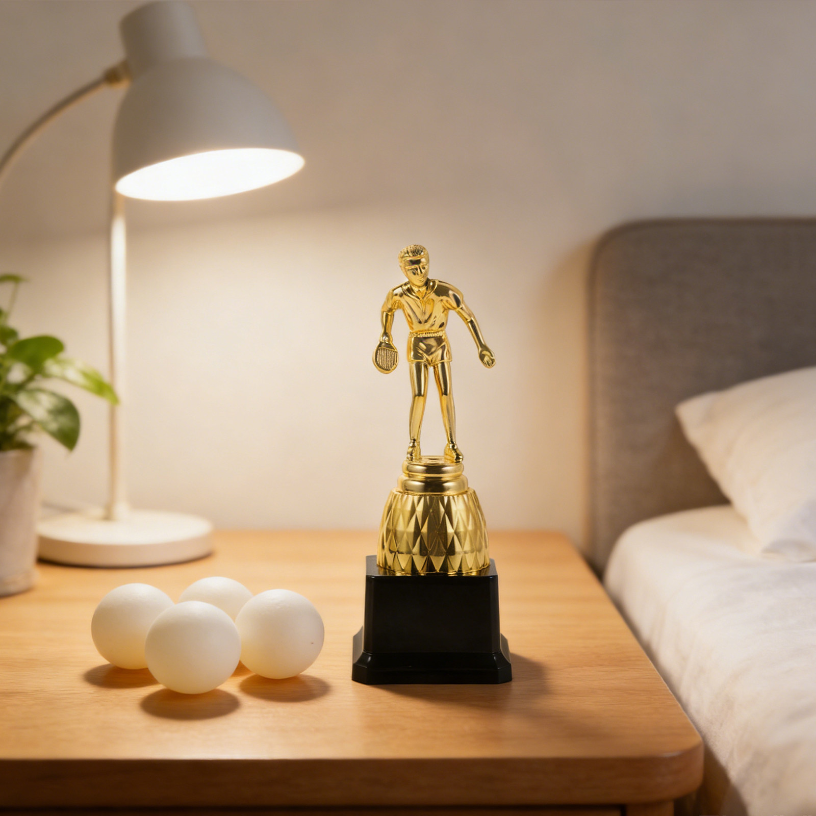 Gouden plastic trofee-award vo - Table Tennis Championships recensie en prijs